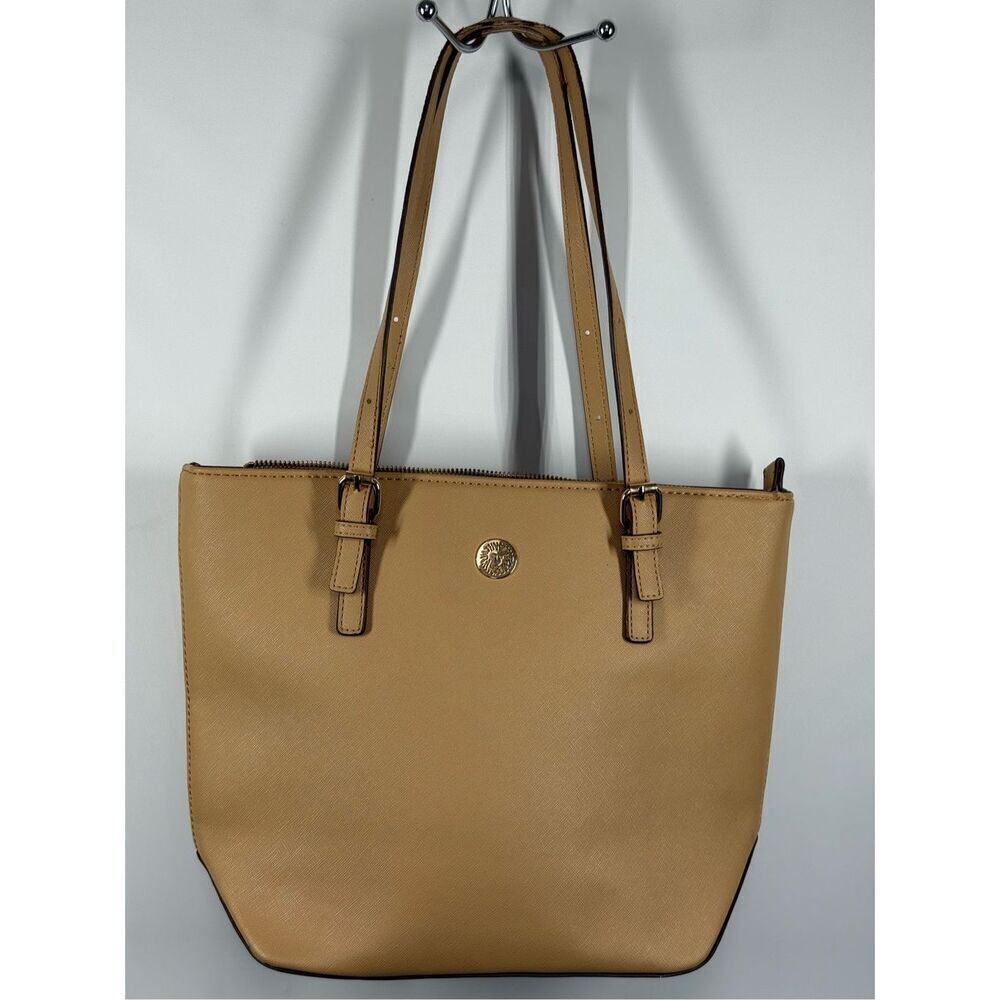 Anne Klein Camel Color Tote Purse 14x10x5"